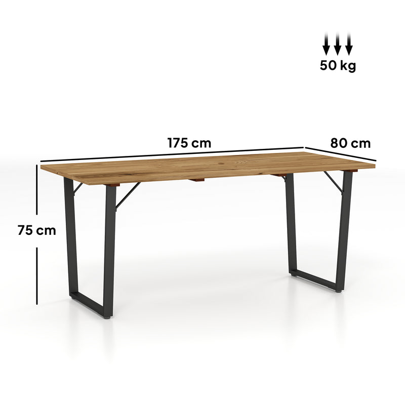 Outsunny Wooden Garden Table for 6 with 5cm Parasol Hole for Balcony Terrace