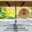 Outsunny Wooden Garden Table for 6 with 5cm Parasol Hole for Balcony Terrace