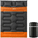 Outsunny Double Sleeping Bag With 2 Pillows, 220 X 160cm Sleeping Bag