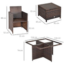 Outsunny Rattan Dining Set 9 Piece - Brown