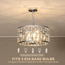 HOMCOM Flush Mount Ceiling Light, 3-Light Crystal Chandelier For Living Room