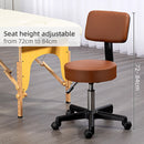 HOMCOM Adjustable Swivel Salon Chair Padded Seat Back 5 Wheels Brown
