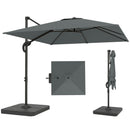 Outsunny 2.4 X 2.4 M Cantilever Parasol W/ Umbrella Weights, Dark Grey