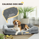 PawHut Dog Sofa Bed, Washable Pet Bed With Non-Slip Bottom, Grey