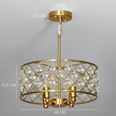 HOMCOM Adjustable Ceiling Light With 4 Light, Modern Crystal Chandelier