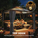 Outsunny 2.5x2.5 m Hardtop Gazebo Canopy w/ Drainage Gutters, Garden Gazebo