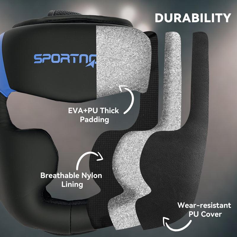 SPORTNOW Boxing Headguard w/ Adjustable Strap for Sparring Kickboxing