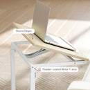 HOMCOM C-Shaped Sofa Side Table, Height Adjustable Overbed Table, Oak