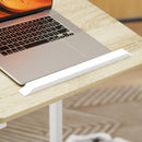 HOMCOM C-Shaped Sofa Side Table, Height Adjustable Overbed Table, Oak