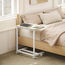 HOMCOM C-Shaped Sofa Side Table, Height Adjustable Overbed Table, Oak