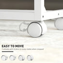 HOMCOM C-Shaped Sofa Side Table, Height Adjustable Overbed Table, Oak