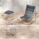 Outsunny 3 Piece Bistro Set, Outdoor Table And Chair Set With Footstool
