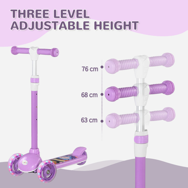AIYAPLAY Kids 3 Wheel Scooter For 2-6 Years Old W/ Adjustable Height
