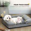 PawHut Dog Sofa Bed, Washable Pet Bed With Non-Slip Bottom, Grey