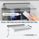 Outsunny 3 X 2m Electric Retractable Awning, Aluminium Frame - Grey