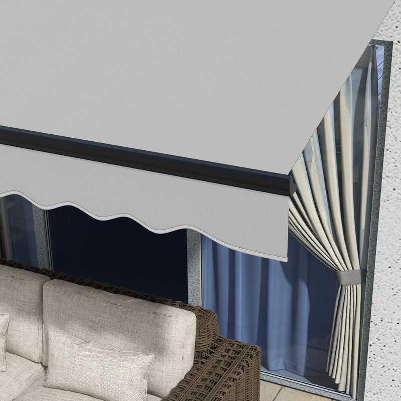 Outsunny 3 x 2m Electric Retractable Awning, Aluminium Frame, Light Grey
