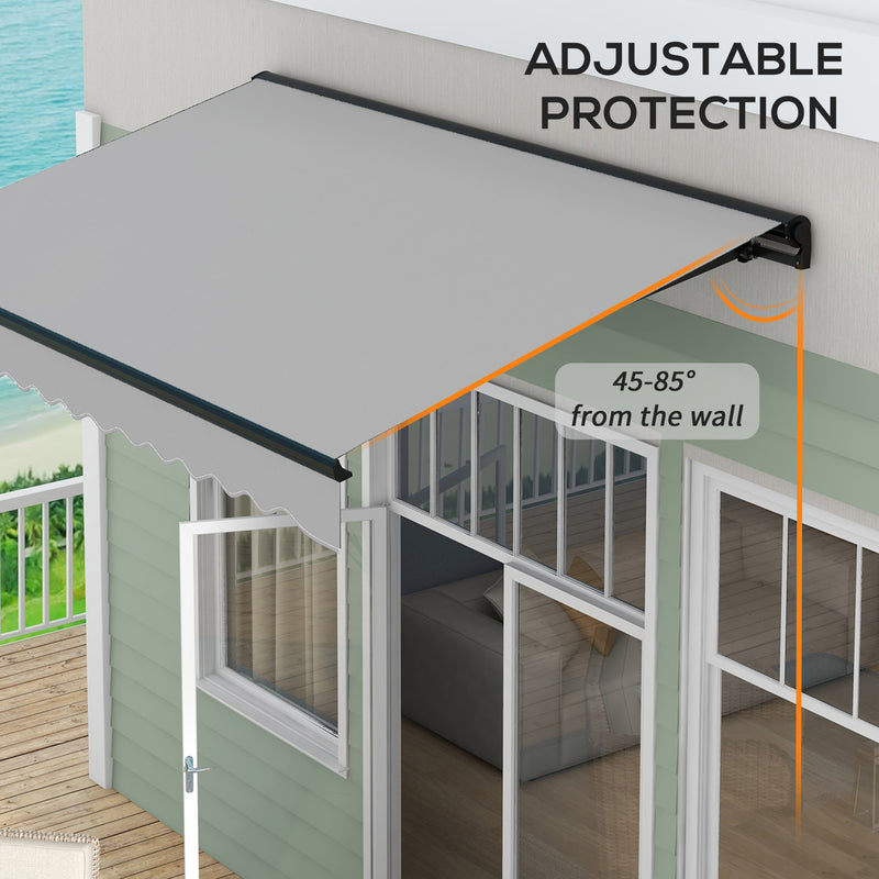 Outsunny 3 x 2m Electric Retractable Awning, Aluminium Frame, Light Grey