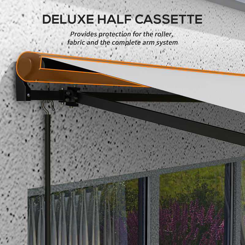 Outsunny 3 x 2m Electric Retractable Awning, Aluminium Frame, Light Grey