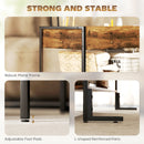 HOMCOM Industrial Lift Top Coffee Table With Storage Shelf Rustic Brown