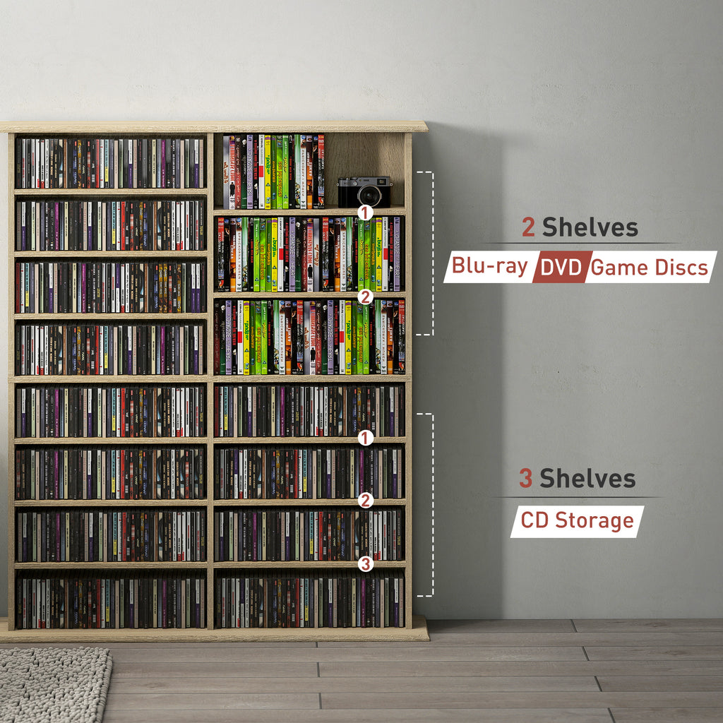 HOMCOM CD Storage Unit DVD Tower Blu-ray Storage Shelf For Office