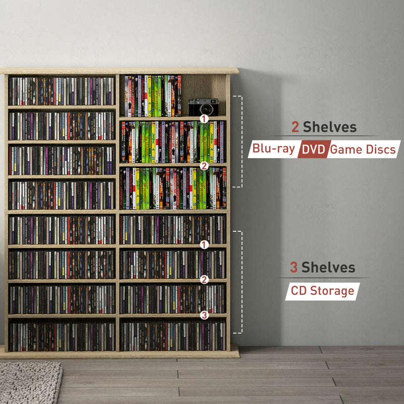 HOMCOM CD Storage Unit DVD Tower Blu-ray Storage Shelf For Office