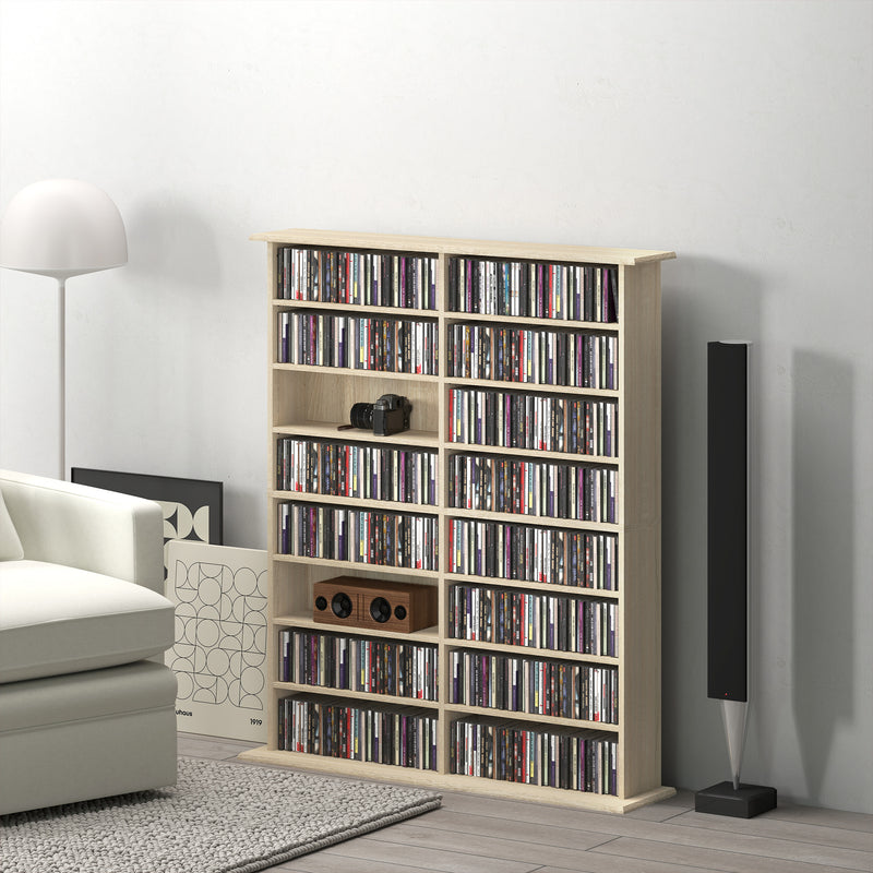HOMCOM CD Storage Unit DVD Tower Blu-ray Storage Shelf For Office