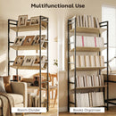 HOMCOM Bookcase Anti-Slip Design 5-Tier Oak