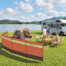 Outsunny Camping Windbreaks with Clear Windows, Orange