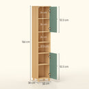 HOMCOM Tall Bathroom Cabinet with Adjustable Shelves and Open Shelves, Green