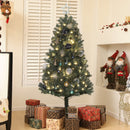 HOMCOM 5ft Artificial Christmas Tree With LED Lights And Blue Decorations