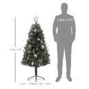 HOMCOM 5ft Artificial Christmas Tree With LED Lights And Blue Decorations