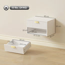 HOMCOM Floating Bedside Tables Set Of 2 With Fluted Drawer Open Shelf White