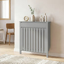 HOMCOM Radiator Cover With Drawer And Vertical Slats Grey