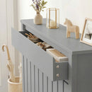 HOMCOM Radiator Cover With Drawer And Vertical Slats Grey