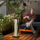 Outsunny Rattan Solar Floor Lamp, Auto On/Off  Garden Lights, Sand Brown