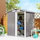 Outsunny 5ft x 4.3ft Outdoor Metal Storage Shed with Sliding Door Sloped Roof