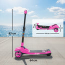 AIYAPLAY Electric Scooter For Kids, 3 Wheel Foldable Kids Scooter, Pink