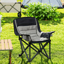 Outsunny Camping Chair For Adults, Padded Folding Chair - Green/Grey