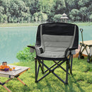 Outsunny Camping Chair For Adults, Padded Folding Chair - Green/Grey