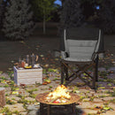 Outsunny Camping Chair For Adults, Padded Folding Chair - Green/Grey