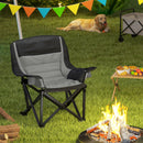 Outsunny Camping Chair For Adults, Padded Folding Chair - Green/Grey