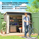 Outsunny Outdoor Storage Shed, 7.5 X 4.3ft Metal Garden Shed, Light Grey