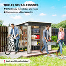 Outsunny Outdoor Storage Shed, 7.5 X 4.3ft Metal Garden Shed, Light Grey