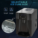 HOMCOM Ice Maker Machine And Water Dispenser No Plumbing Required Black