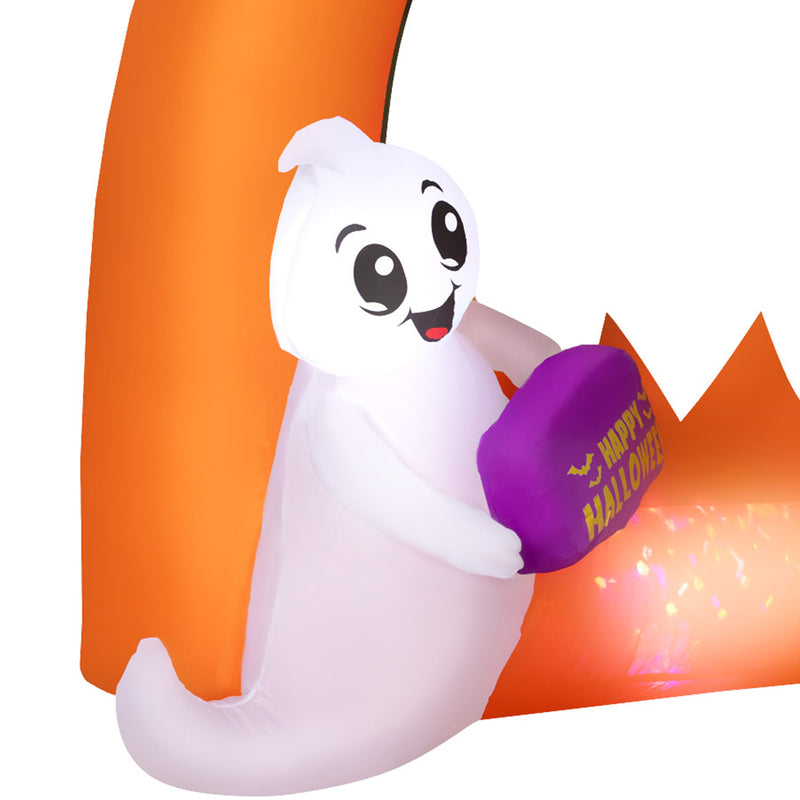 Outsunny 4.9FT Tall Halloween Inflatable Pumpkin Archway w/ Cute Ghost