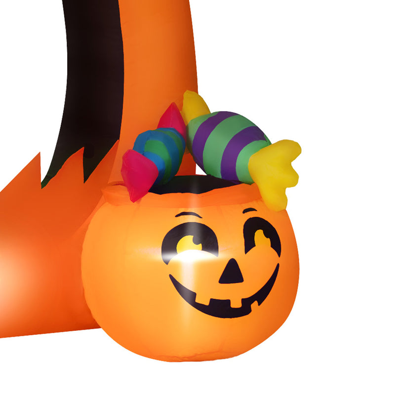 Outsunny 4.9FT Tall Halloween Inflatable Pumpkin Archway w/ Cute Ghost