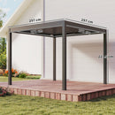 Outsunny 3 X 3(m) Electric Louvered Pergola Aluminium Pergola W/ LED Light