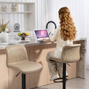 HOMCOM Barstools Set Of 2, Adjustable Dining Stool With Footrest And Backrest