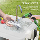 Outsunny Folding Fish Cleaning Table Camping Sink Table with Faucet, White