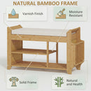 HOMCOM Shoe Bench Cushioned Seat 100 cm Natural Cream